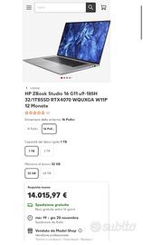 NOTEBOOK 16 HP ZBOOK 16 INCH ULTRA I 9 W11PRO