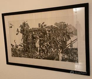 Incisione numerata Rudi Gorog IL MONASTERO NERO