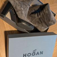 Hogan stivali scamosciati alti con plateau 37
