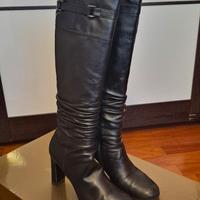 Stivali donna in vera pelle nera Luca Verri 