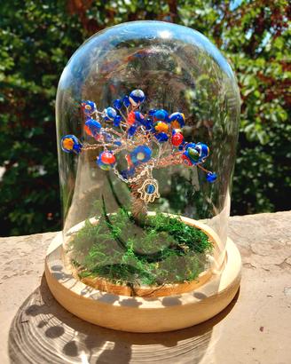 Bonsai decorativo in perle di vetro di Murano
