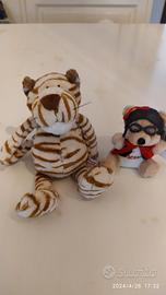 peluche tigre Nici + peluche orsetto aviatore