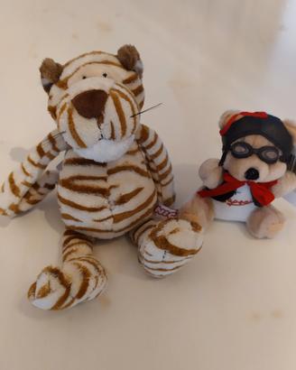 peluche tigre Nici + peluche orsetto aviatore