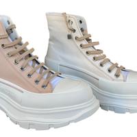 Alexander McQueen boots in tela bicolore