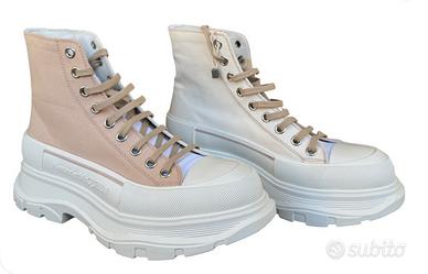 Alexander McQueen boots in tela bicolore