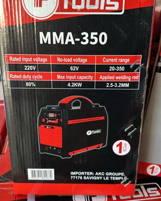 Saldatrice Inverter MMA-350 F Tools - 4.2kW 220V M