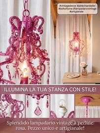 Lampadario rosa in plastica