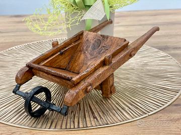 GIL - CARRIOLA ARTIGIANALE LEGNO E FERRO BATTUTO