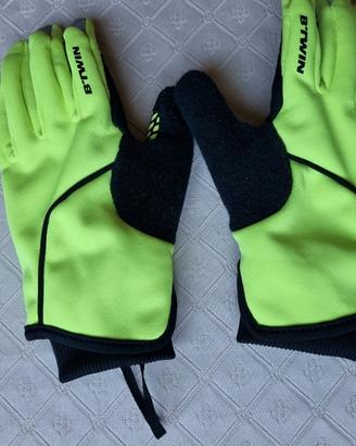 Guanti bici bambino Btwin giallo fluo