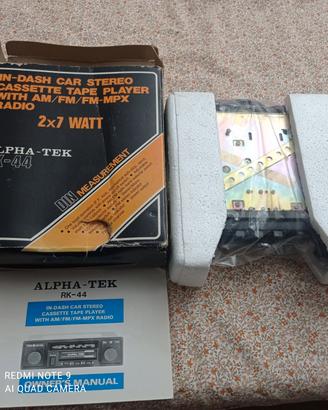 Autoradio Alpha Tek RK 44  anni 80 nuovo  vintage 