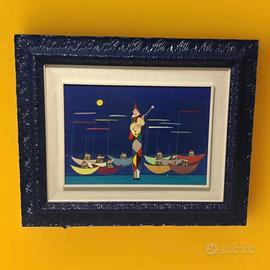 WALTER POZZI ( 1911-1989) tempera su tela Serenata