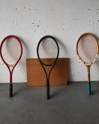 lotto da 3 racchette da tennis d'epoca e da collez