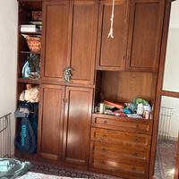 Armadio in noce con cabina armadio  cm 330 x 200 i