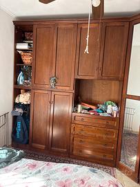Armadio in noce con cabina armadio  cm 330 x 200 i