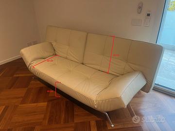 Divano-letto pelle bianco 2 posti