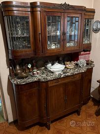 Credenza liberty in legno massello con marmo