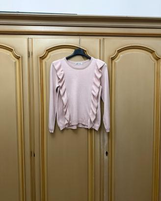 Maglioncino  rosa H&M con volant elegante 8/10 ann