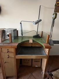 Banchetto orafo completo trapano e lampada