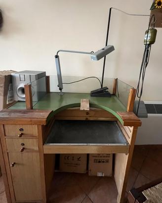 Banchetto orafo completo trapano e lampada