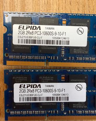 Memoria ram 2gb pc3 2rx8 Elpida