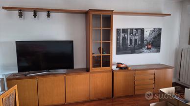 Parete attrezzata soggiorno mobile TV legno