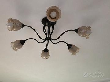 Lampadario e 2 lampade comodino