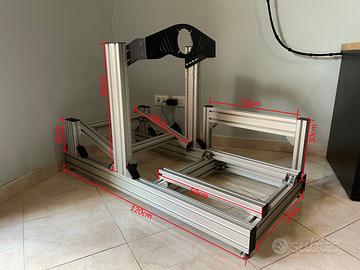 Postazione profilati in alluminio per sim racing