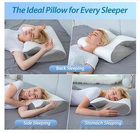 HOMCA Cuscino Cervicale, 2 in 1 Cuscino Ergonomico