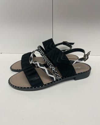 Sandalo basso in vera pelle made in italy
