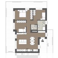 B5: Quadrilocale al 1° piano con ampia terrazza