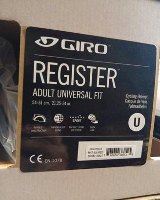 Caschetto da ciclismo nuovo taglia unica 54-61 cm 