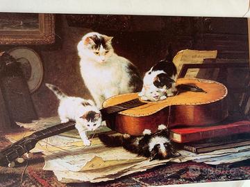 Card vintage con gatti musicisti