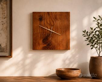 OROLOGIO DA PARETE ARTIGIANALE IN LEGNO MASSELLO
