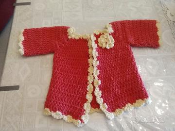 Giacca lunga bimba 3...6 mesi in lana