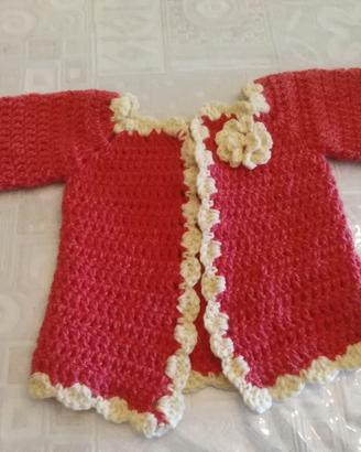 Giacca lunga bimba 3...6 mesi in lana