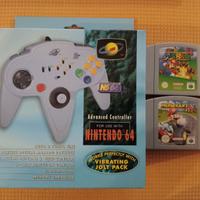 Lotto Nintendo 64 n64 Mario 64+Mario Kart+pad new