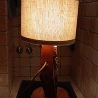 lampada rustica da tronco
