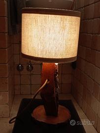 lampada rustica da tronco