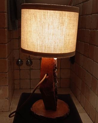lampada rustica da tronco