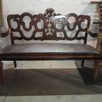 Panca in legno massello intagliato – primi ‘900