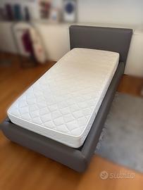 Letto una piazza con rete e materasso, in buone co