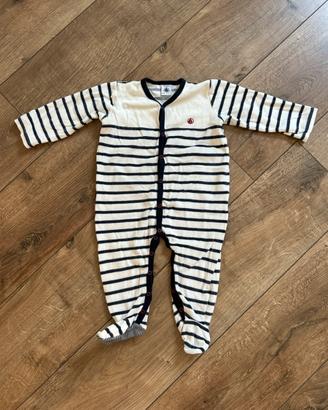Pigiama neonato unisex Petit Bateau in ciniglia