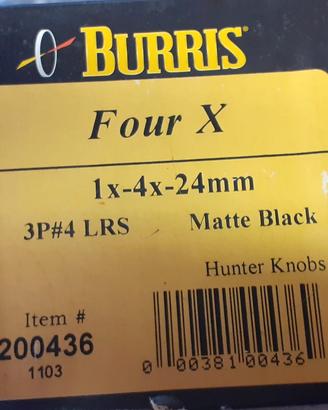  ottica da battuta Burris 1x4x24mm