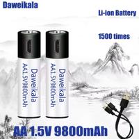 2 batterie stilo A.A ricaric. 1,5V Litio 9800mah