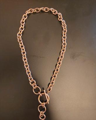 Collana in Acciaio colore Oro Rosa - Nuova