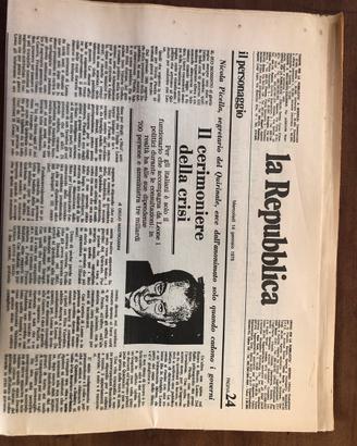 Primo numero Quotidiano “la repubblica”