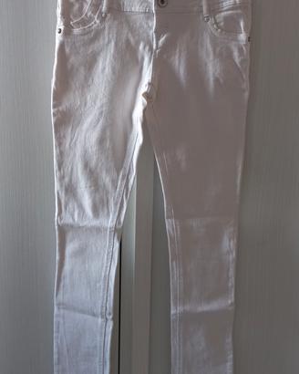 jeans skinny bianchi vita bassa 