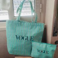 Borsa e pochette Vogue bianche e verdi