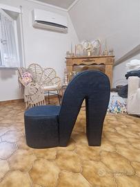 Poltrona tacco a spillo denim blu 