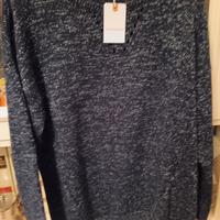 Pull blu cotone e lame' tg M Nuovo